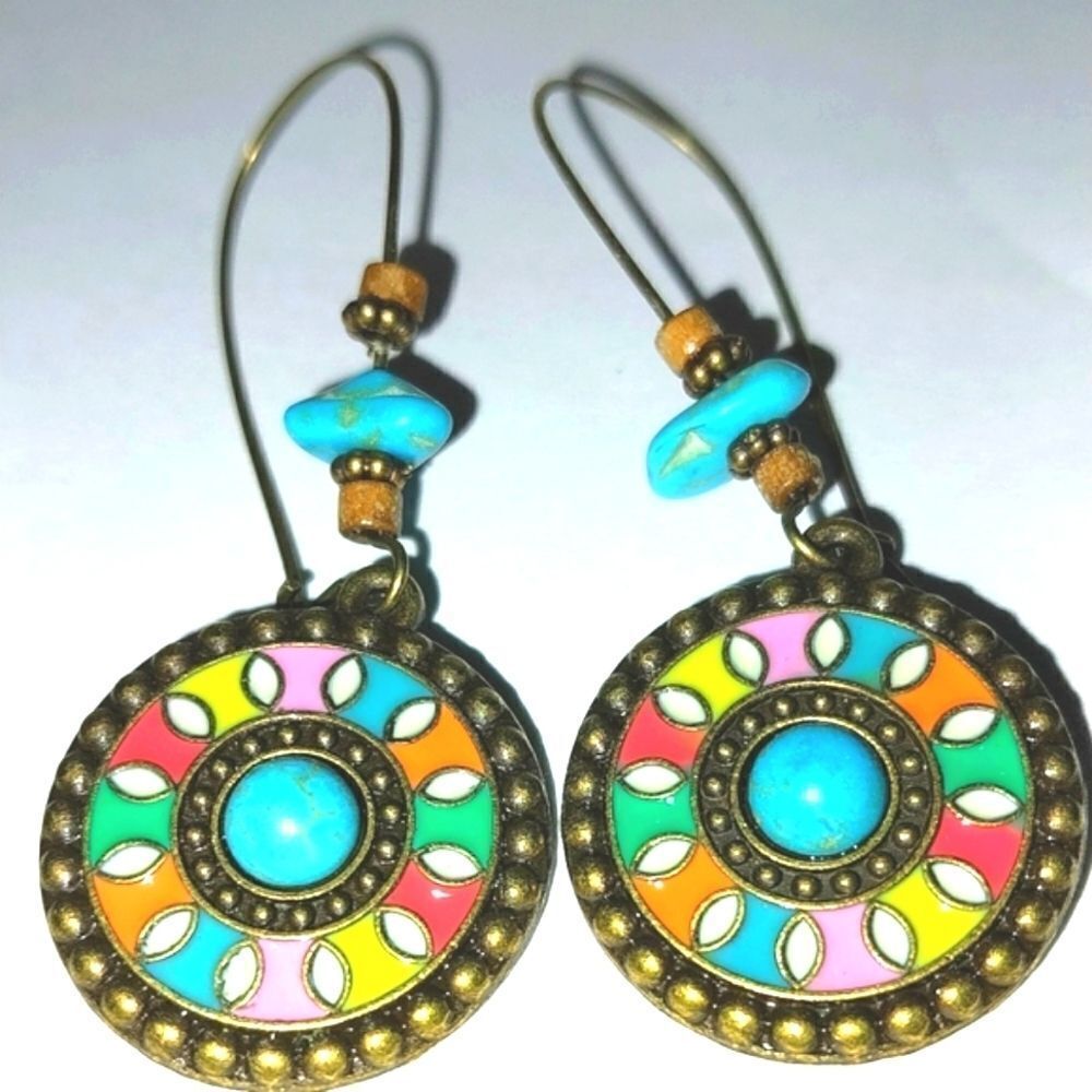 Gorgeous gypsy colorful  boho Earrings
